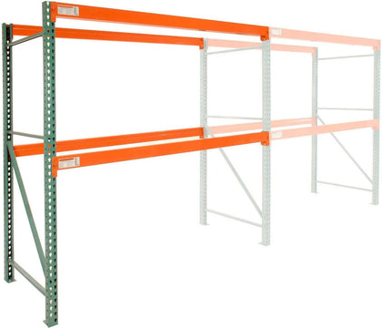 Teardrop Pallet Rack Add-On Unit, 120"W X 36"D X 96"H | 5630 lbs Shelf Capacity, Steel Construction, Orange & Green