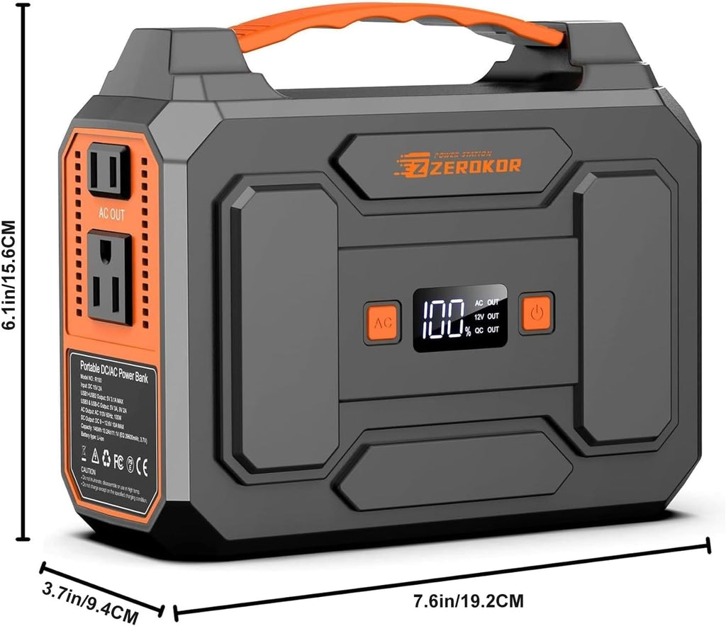 Portable Power Station with Foldable 40W Solar Panel, 100W Solar Powered Generator with Panels, AC Outlet Camping