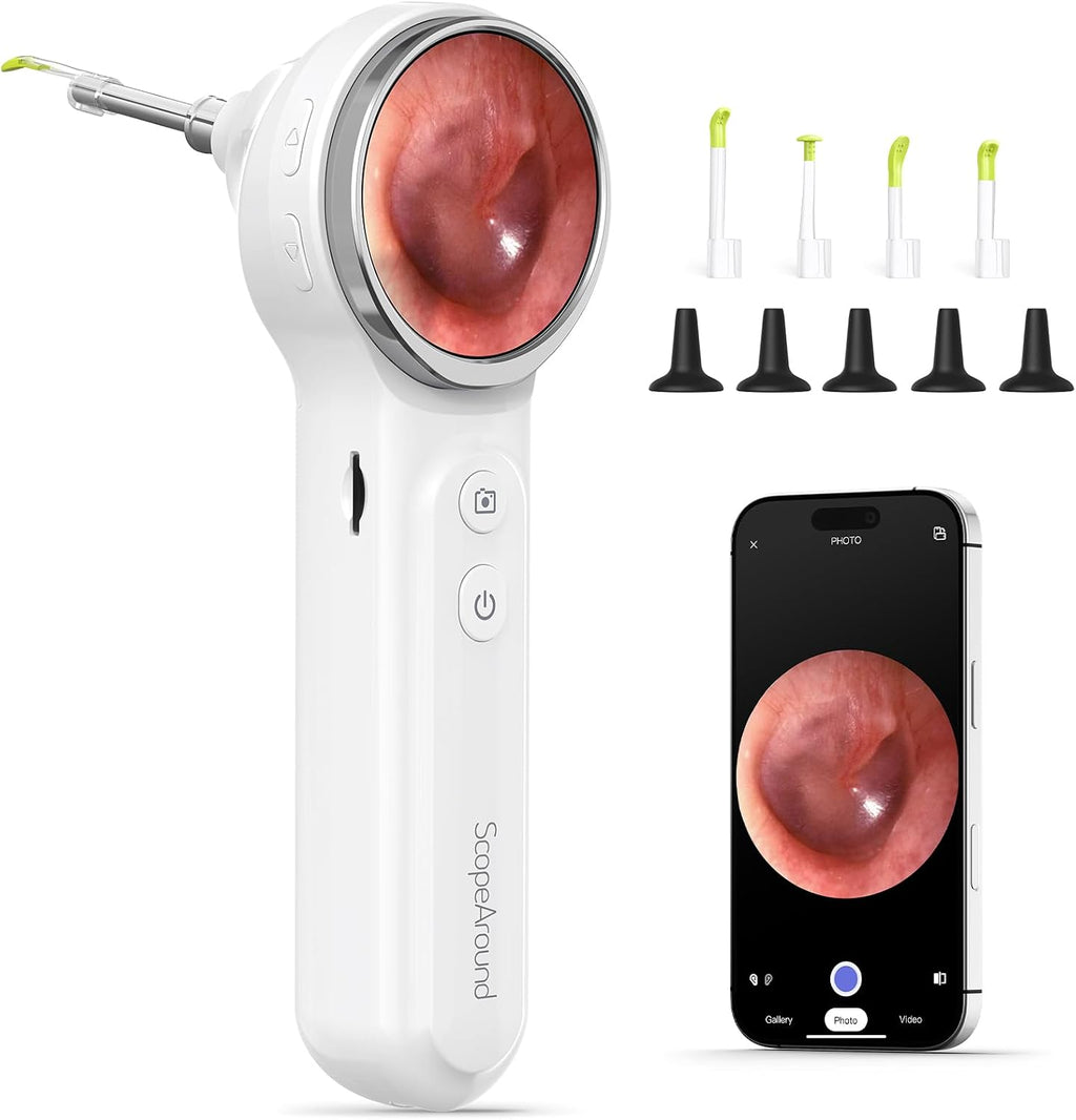 Wireless Digital Otoscope with Built-in Screen and Lights for Home Use