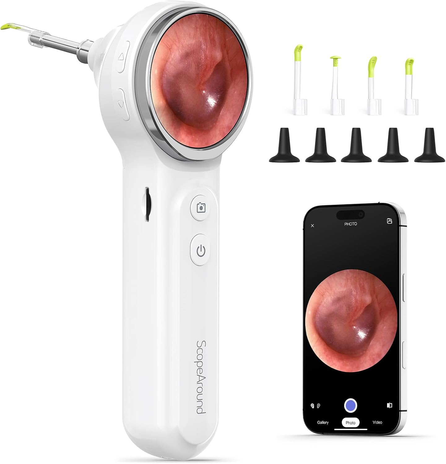 Wireless Digital Otoscope with Built-in Screen and Lights for Home Use