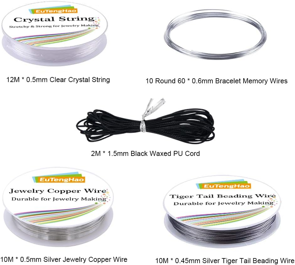 Jewelry Making Kit with Pliers, Wires, Jump Rings, Clasps, Cord and More for Jewelry DIY Crafts - Silver