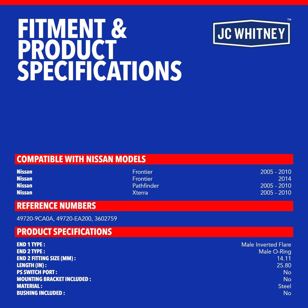 JC Whitney Power Steering Pressure Line Assembly