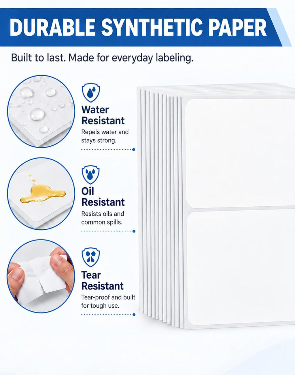 6x4 Removable Labels for Storage Bins, 100-Pack Blank Stickers