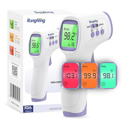 No-Touch Forehead Thermometer for Adults and Kids, Digital Thermometers with Fever Alarm, 3 Backlit and 32 Memories