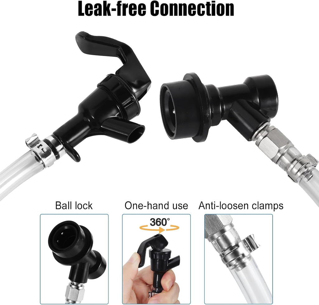 3ft Ball Lock Beer Line, Assembly Corny Keg Party Tap Beer Line | Ball Lock Liquid Quick Disconnect & Faucet Tap Kit