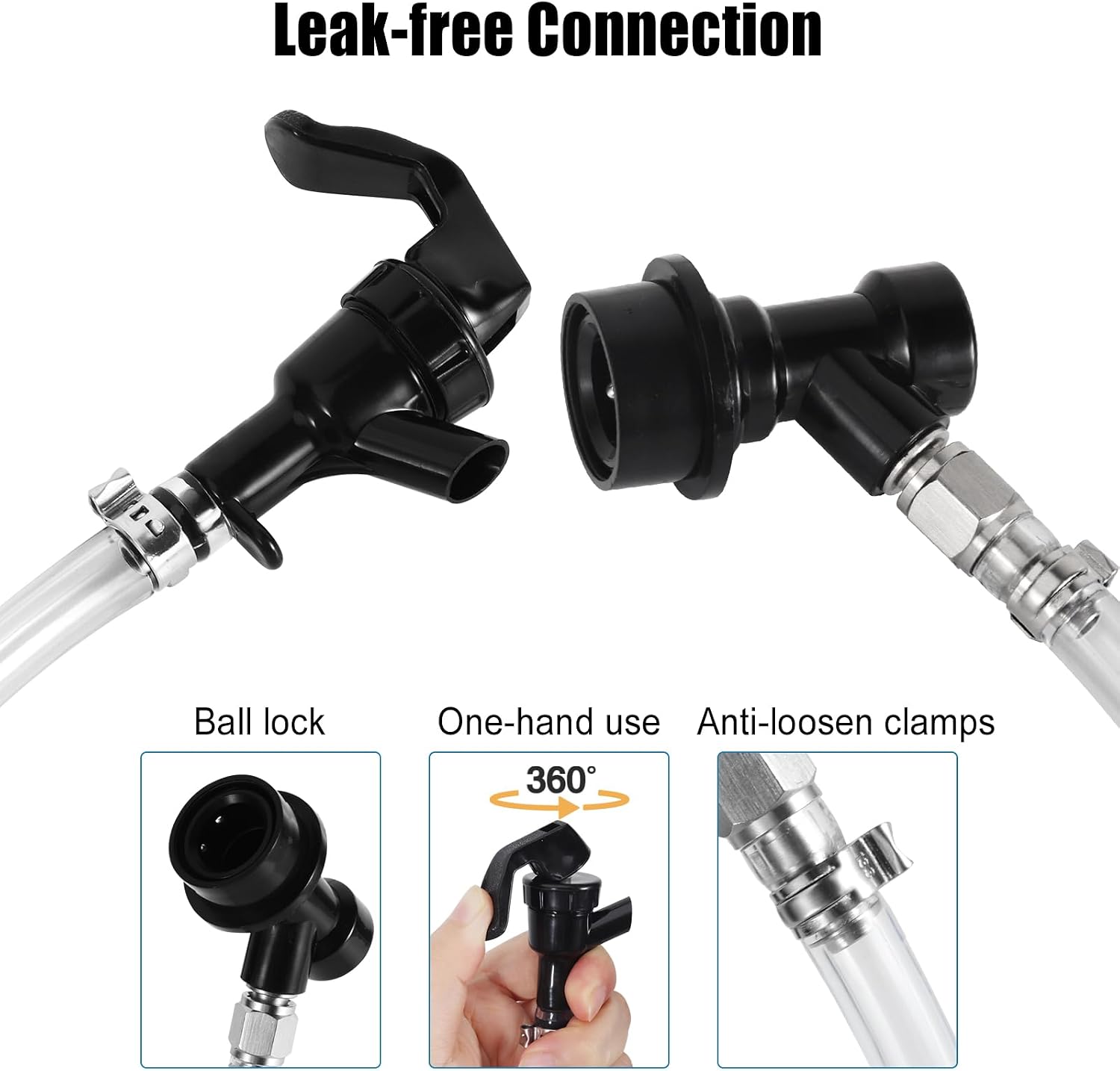 3ft Ball Lock Beer Line, Assembly Corny Keg Party Tap Beer Line | Ball Lock Liquid Quick Disconnect & Faucet Tap Kit