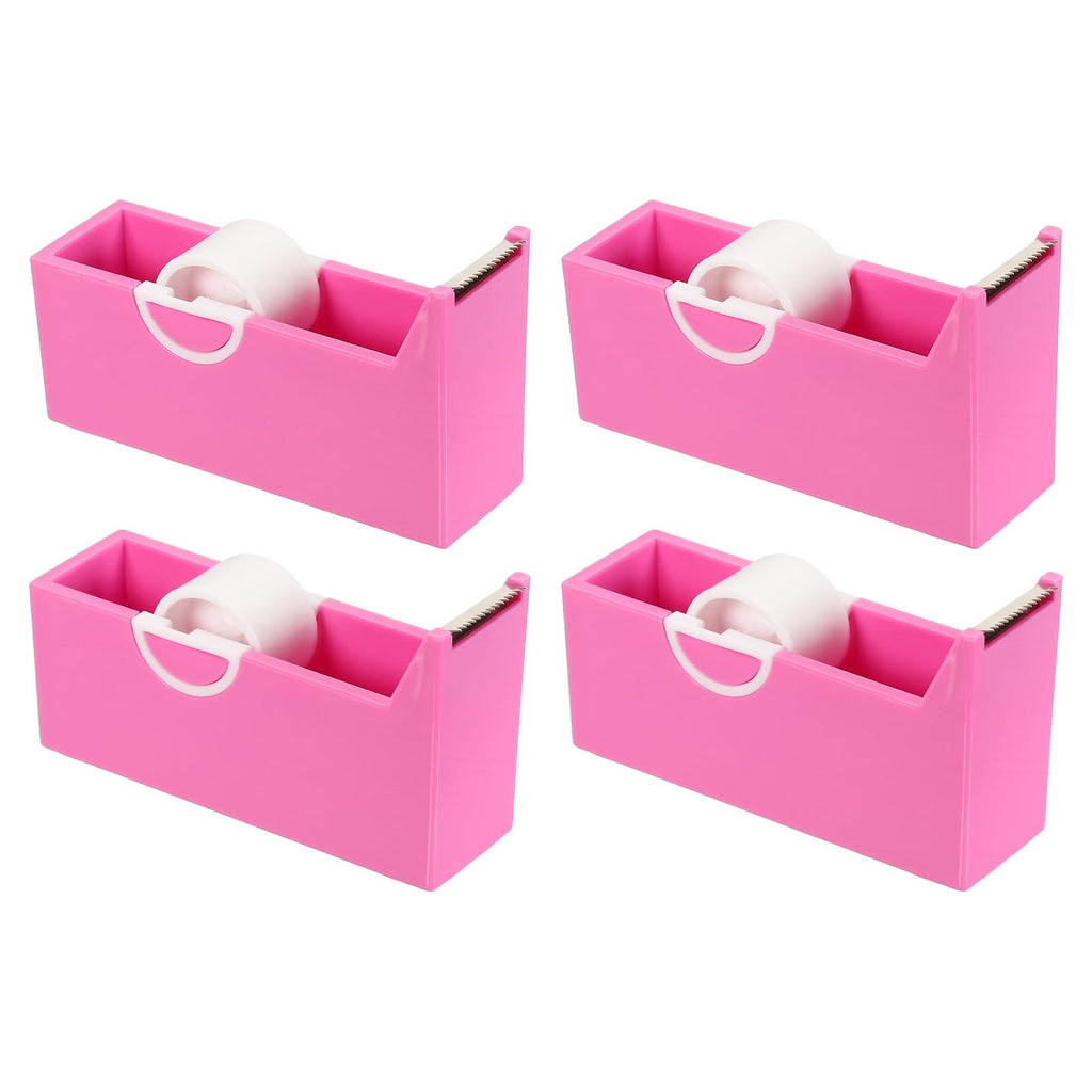 4 Pack Tape Dispenser Desk, Small Desktop Tape Dispenser, Rose