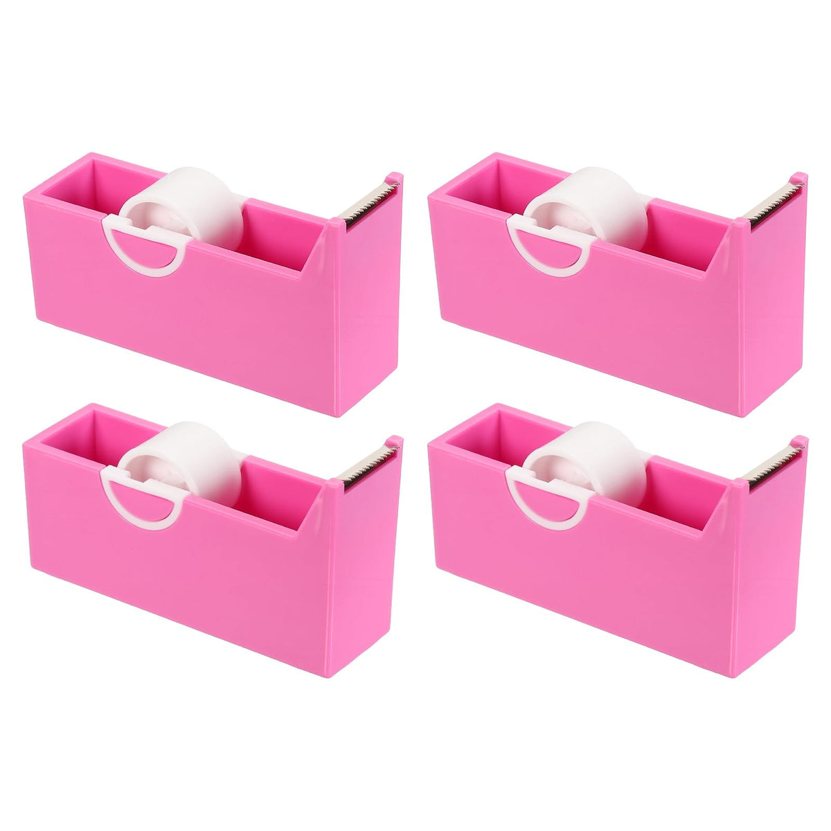 4 Pack Tape Dispenser Desk, Small Desktop Tape Dispenser, Rose