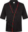 Sushi Chef Coat Unisex 3/4 Sleeve Japanese Chef Kimono Restaurant Uniform for Men and Women