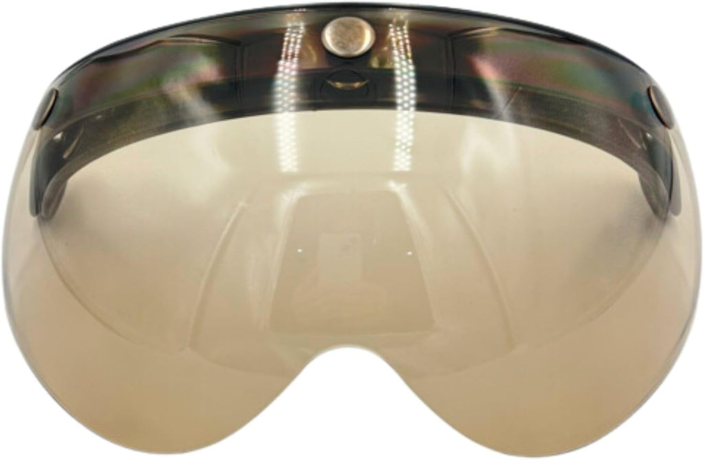 (1PCS) 3-Snap Removable Motorcycle Helmet Visor/Shied with Flip-Up Tinted Bubble Lens | Universal, Retro, Windproof &