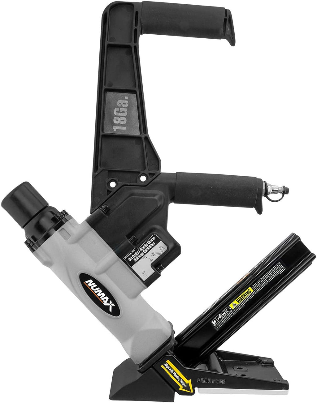 S18GLCNDH Pneumatic 18-Gauge 1-3/4" Dual Handle Flooring Nailer with Flooring Mallet and Interchangeable Base Plates