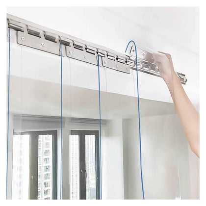 Vinyl Waterproof Door Curtain Transparent PVC Plastic Strip Curtain, Sliding Door Curtain 1.5mm Partition Curtain