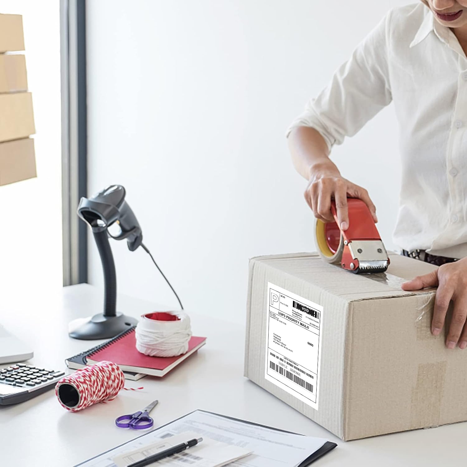 4x6 Direct Thermal Labels (1000 Labels) 4" x 6" Perforated Shipping Labels Compatible with Zebra Printers Fanfold
