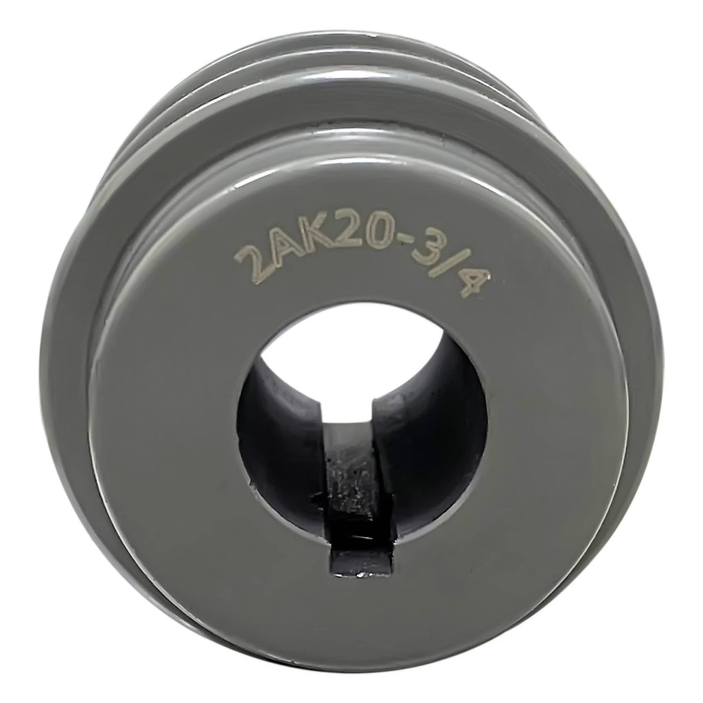 C CLINK 2AK20-3/4 Double Groove Pulley/Sheave,2.00"OD 3/4" Bore,for A, 3L & 4L (A & AX) V-Belts, Cast Iron,AK Fixed Bore Pulley,Grey