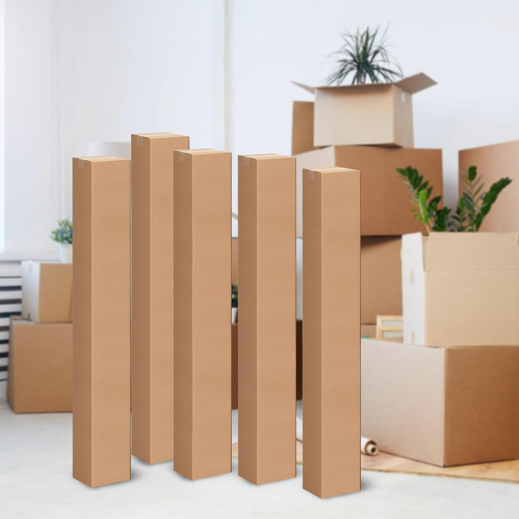 4x4x40 Inch Tall Corrugated Cardboard Boxes, 10 Pack