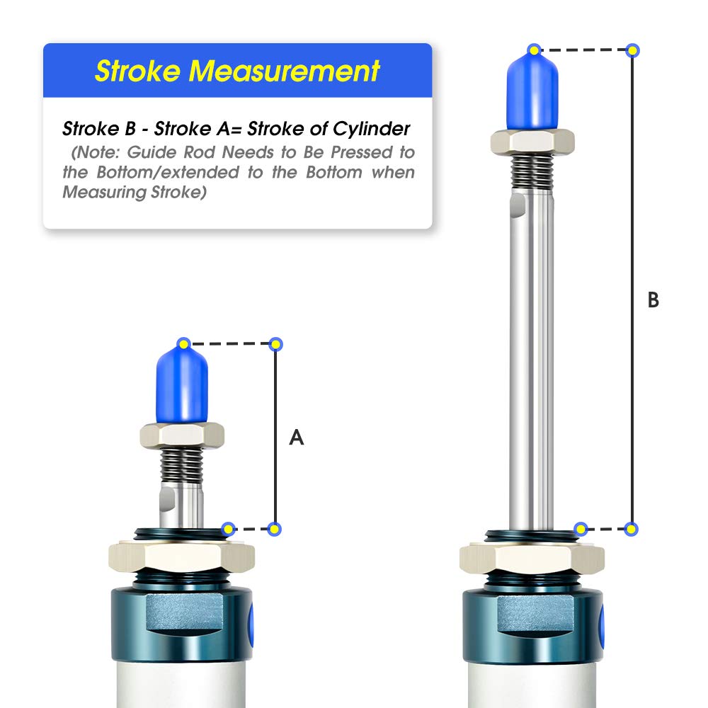 TAILONZ PNEUMATIC 40mm Bore 100mm Stroke Air Cylinder Double Action with Y Connector and 2Pcs 8mm Fitting MAL40x100
