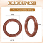 MECCANIXITY 4Pcs AS-317 O-Rings, 15/16" ID 1-5/16" OD 3/16" Width, Brown
