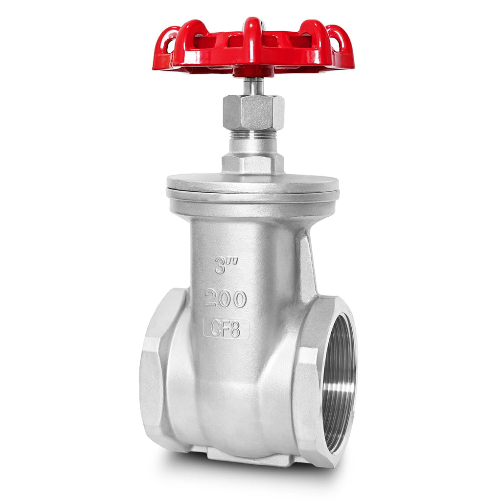 SYWUWV 3" NPT Gate Valve, Heavy Duty, Stainless Steel, Female Thread, DN80