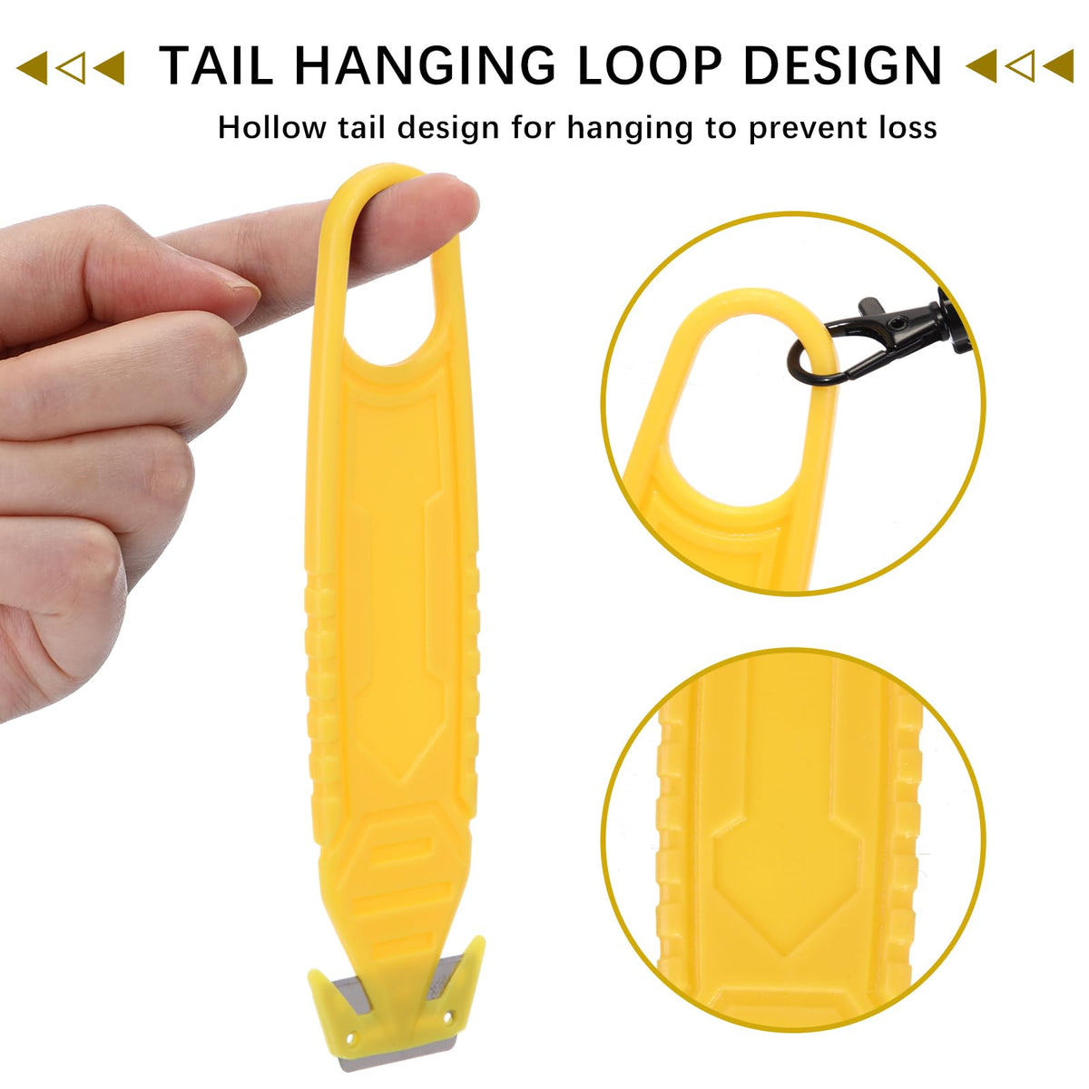 50 Pcs Safety Box Cutter with Concealed Blade Opener, Yellow