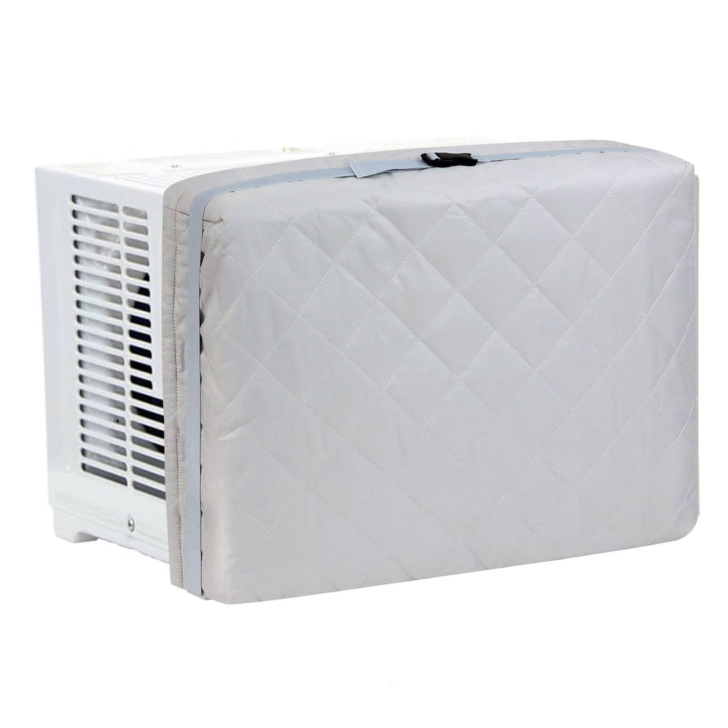Grey Indoor AC Cover with Cotton Padding - Keep Warm & Dustproof Protective Case for Window Air Conditioners