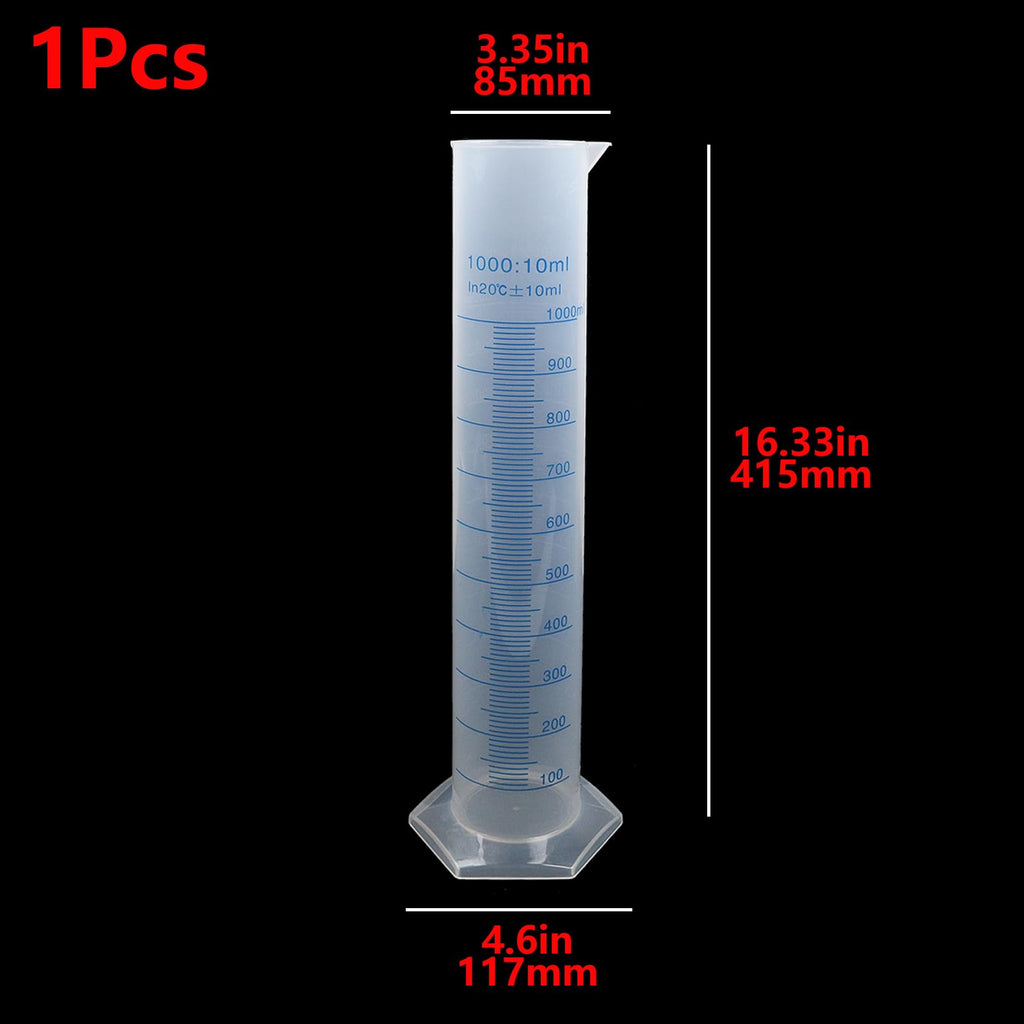Geesatis 1 Pcs Plastic Graduated Measuring Cylinder 1000ml, Lab Supplies