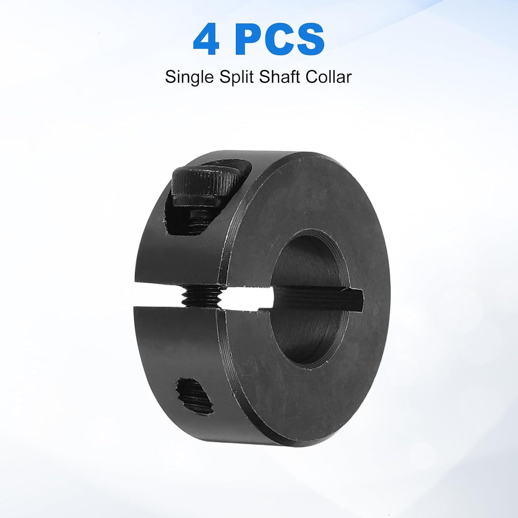 uxcell 4pcs Single Split Shaft Collar 12mm Carbon Steel Black Oxide
