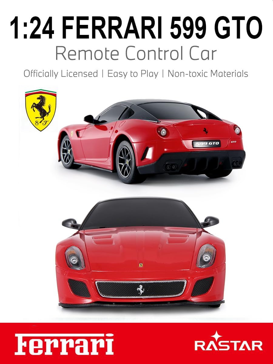 46400 1/24 RC Car Ferrari 599 GTO with 2.4G Remote | Officially Licensed, Ideal Gift, 2.4G Remote, Independent