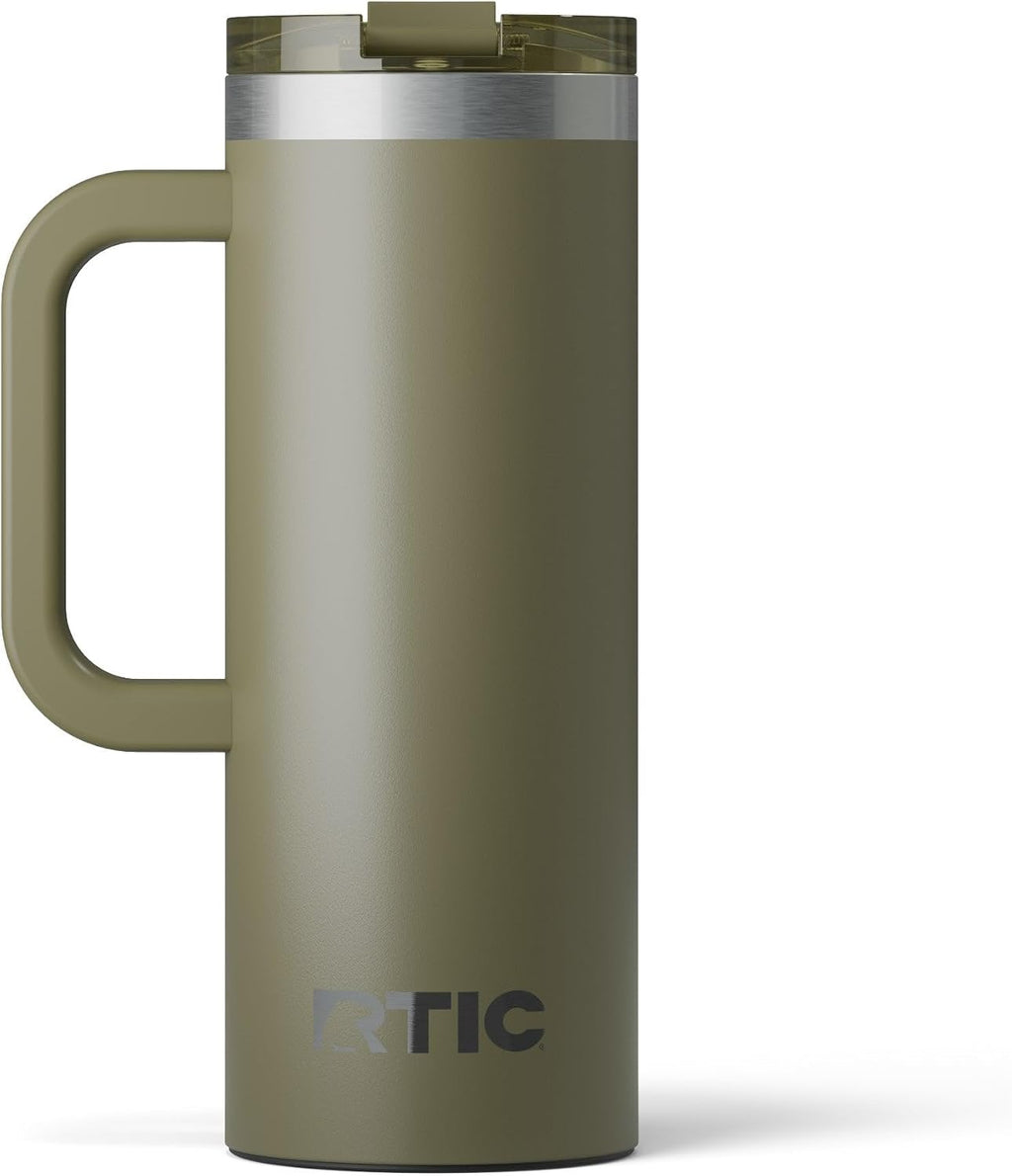 20oz Road Trip Travel Mug with Lid and Handle, Ceramic Lined, Insulated, Stainless Steel, Metal, Double Wall