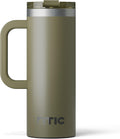 20oz Road Trip Travel Mug with Lid and Handle, Ceramic Lined, Insulated, Stainless Steel, Metal, Double Wall