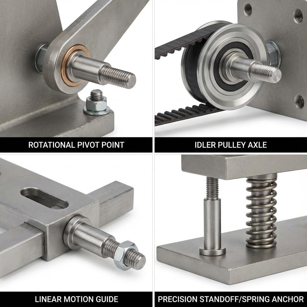 NACX M4 Hex Socket Shoulder Bolts, 5mm Shoulder Dia 6mm Shoulder Length, 304 Stainless Steel, 15Pcs, Silver, C935-939