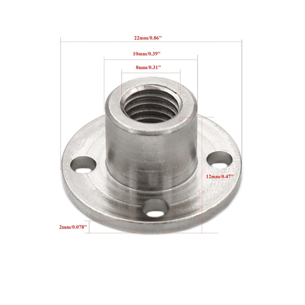 4Pcs M8 Flange Coupling Connector, Threaded Shaft Gear Motor Flange Nut DIY Coupling Screw Guide Shaft Support for The Motor