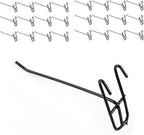4 Inch Gridwall Hooks, 25 Pack Black Multifunctional Display Hangers, Wall Mount Storage Panel Hooks