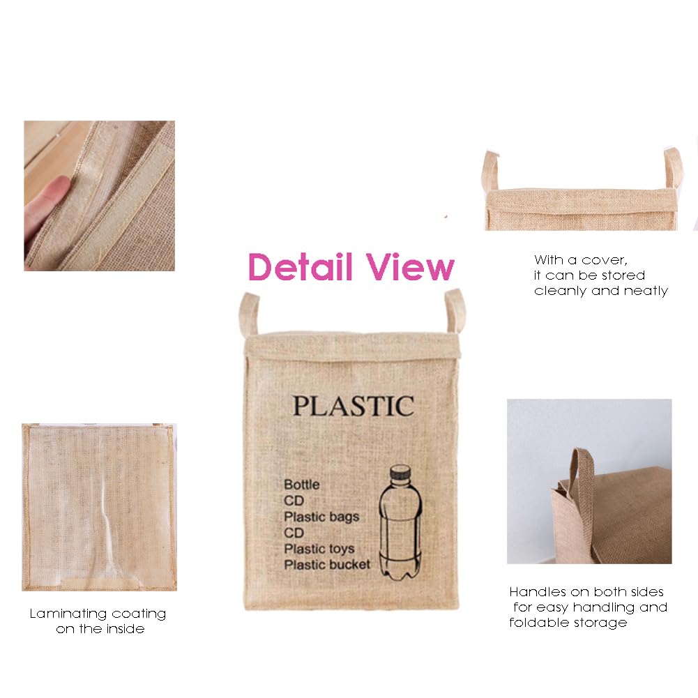 Separate Recycling Waste Bin Bags for Kitchen Home Recycle Garbage Trash Sorting Bins Organizer Waterproof Baskets