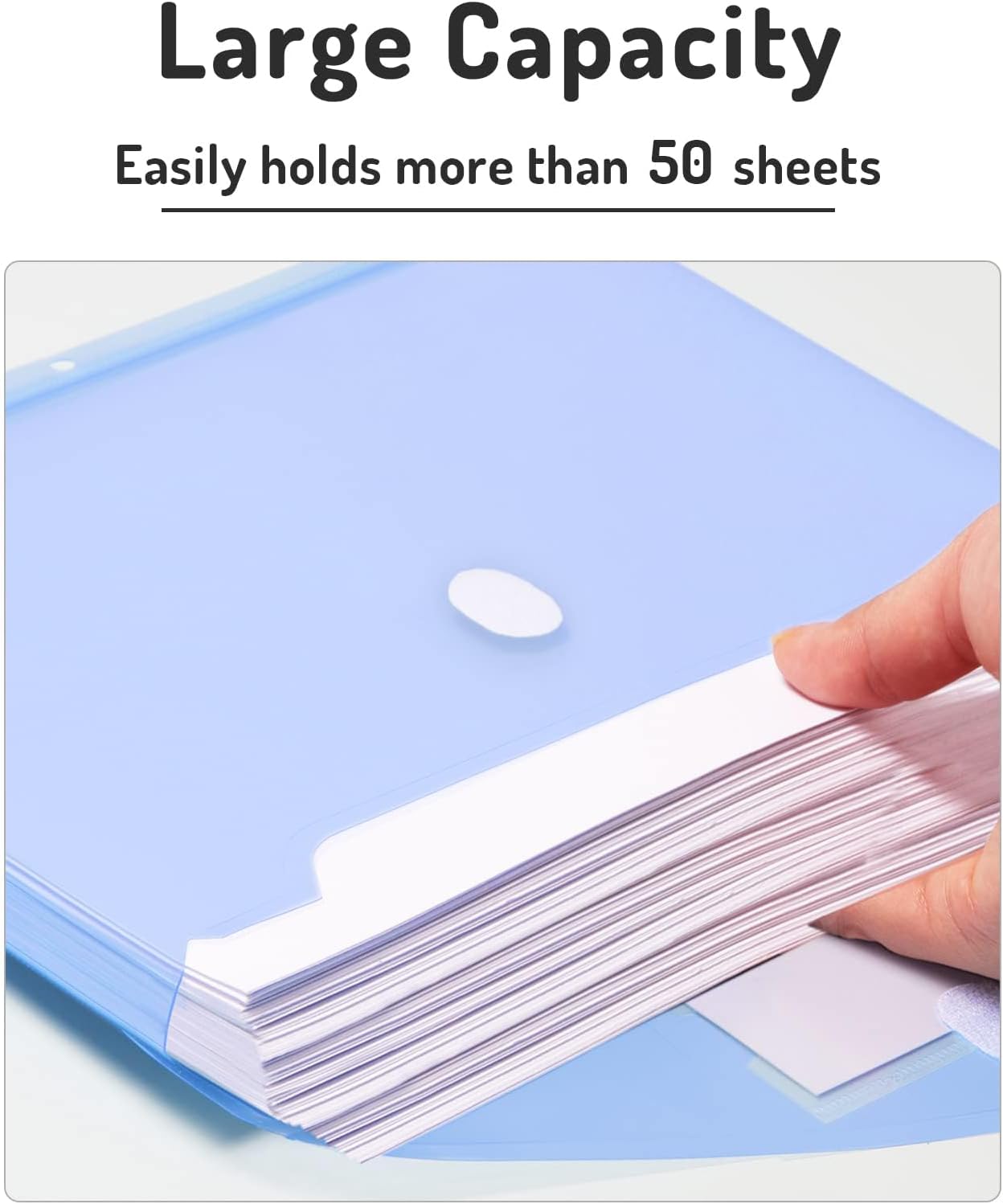 Binder Pocket, 5 Pack Super Heavyweight Poly Binder Pocket Binder | Tight Closure Binder Folders Side Loading, 3