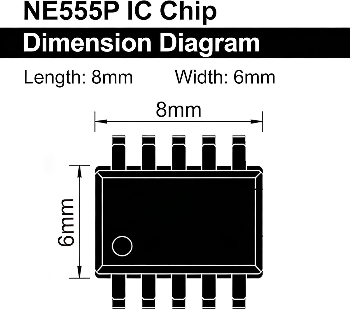 60PCS NE555 Timer IC NE555P Chip DIP 8-Pin NE555N