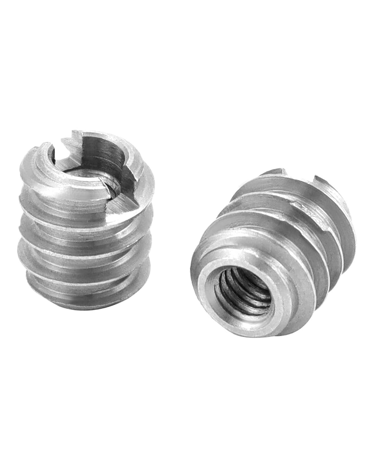 QWORK Stainless Steel Threaded Insert for Hard-Wood, 8-32 Internal Threads 20 Pack 0.375" Long Nut Inserts for Hardwoods, Softwoods, Plywood and Composites