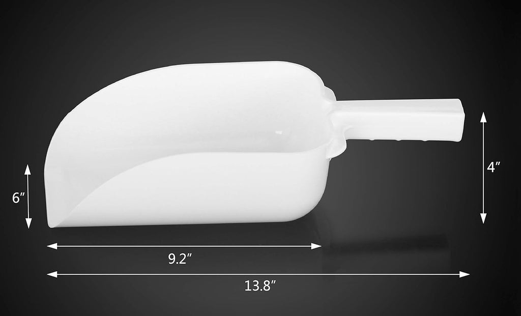 Polycarbonate Plastic Utility Ice Scoop, White, 64 oz