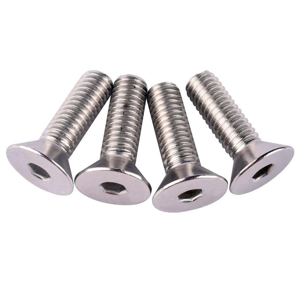 3/8-16 x 1 Flat Head Socket Cap Screws Countersunk Bolts, Allen Hex Socket Drive, 304 Stainless Steel 18-8, Full Thread, 10Pcs