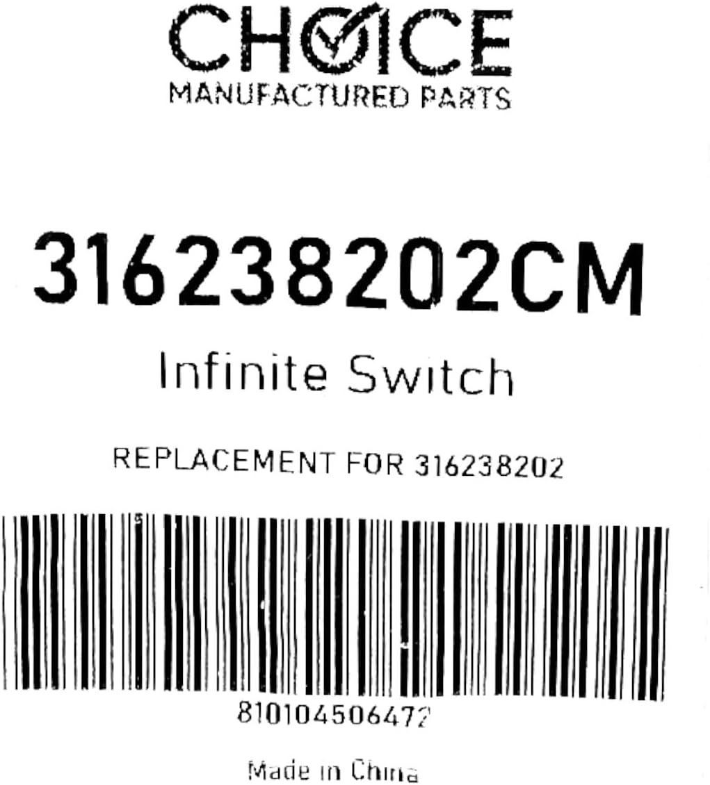 Choice Part 316238202 Stove Infinite Burner Switch Control for Electrolux Frigidaire.