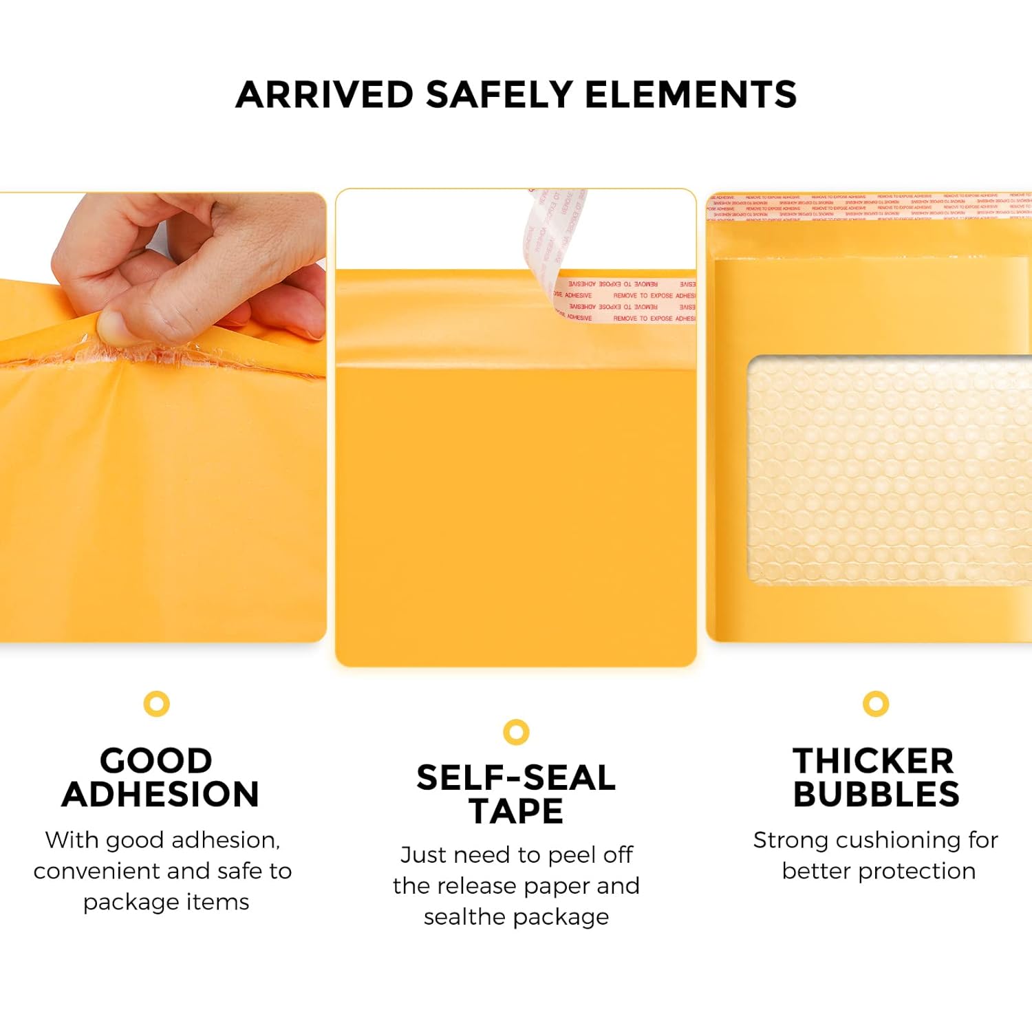 Kraft Bubble Mailers 4x8" 50 Pack Padded Envelopes Usable Size 4x7 | Strong Adhesion Small Bubble Envelopes