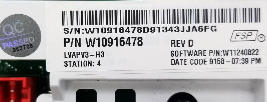 OEM Replacement for Whirlpool Washer Control Board W10916478