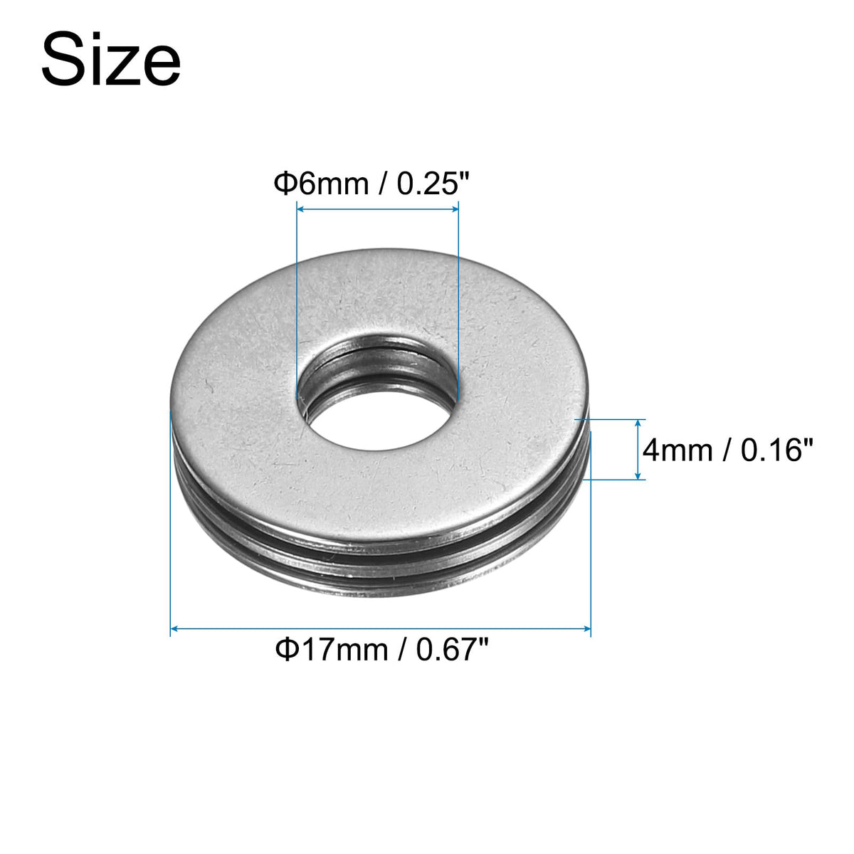 uxcell NTA411+2TRA Needle Roller Thrust Bearings with Washers, 6mm Bore
