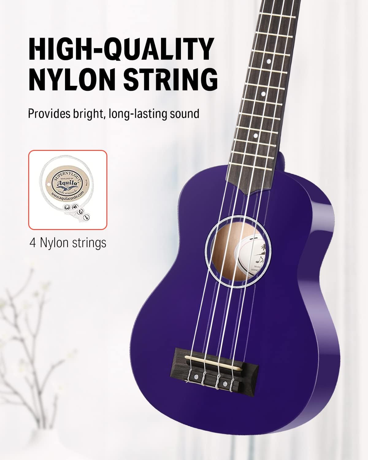 Soprano Ukulele for Beginners 21 Inch Ukelele Starter Bundle Kit with Free Online Lessons Bag Strap String Tuner