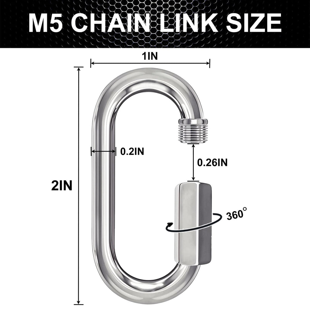 30PCS Quick Link, 2IN Heavy Duty Chain Link,Silver