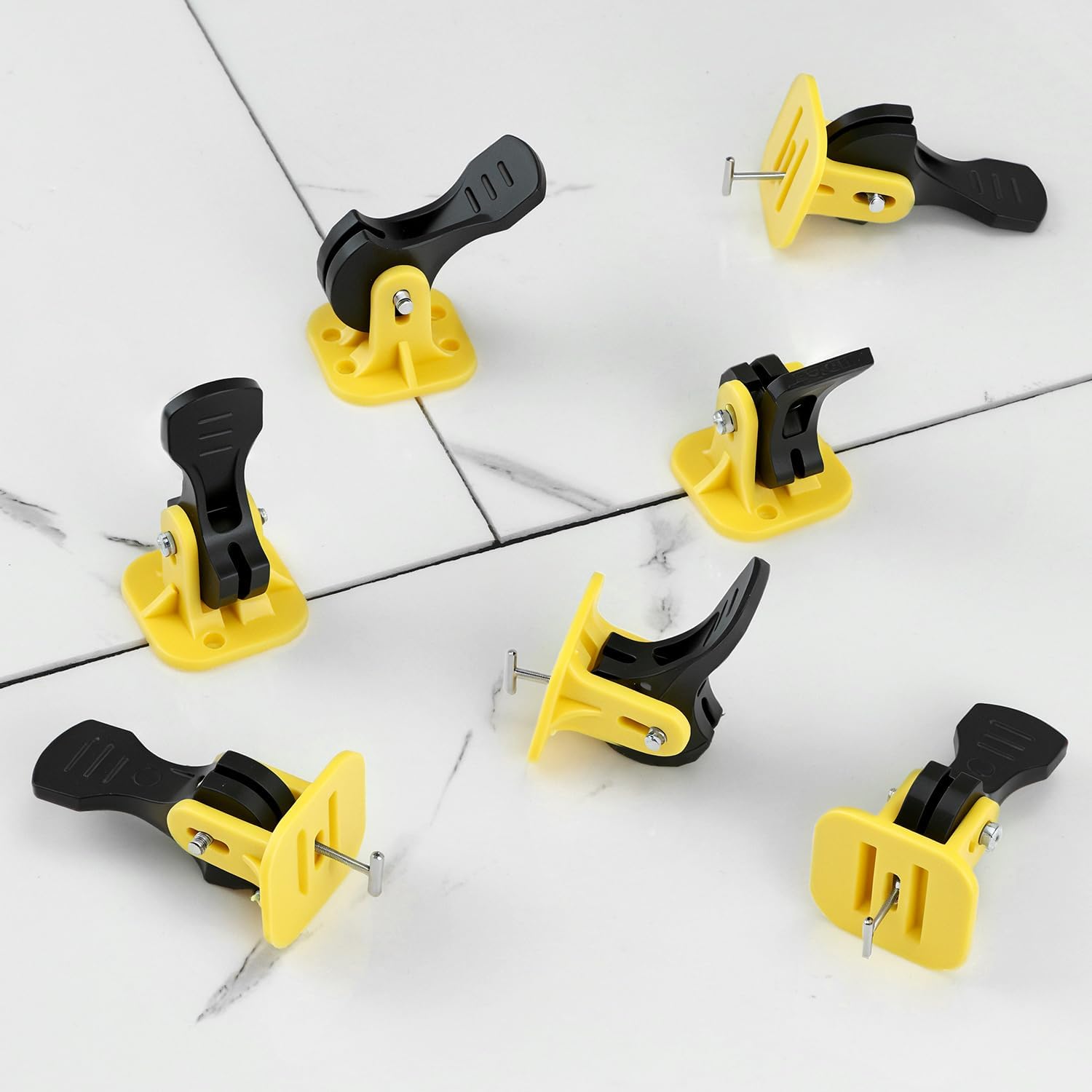 Tile Leveling System Kit, 100 Pcs Reusable Levelers, Floor Leveling Compounds 1/8", Steel Pin Tlie Tools