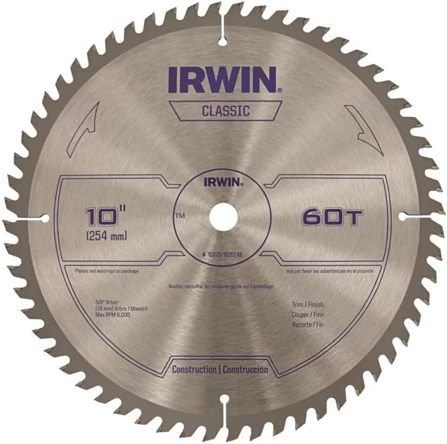 Tools Classic Series Carbide Table/Miter Circular Saw Blade, 10-Inch, 60T (15370)