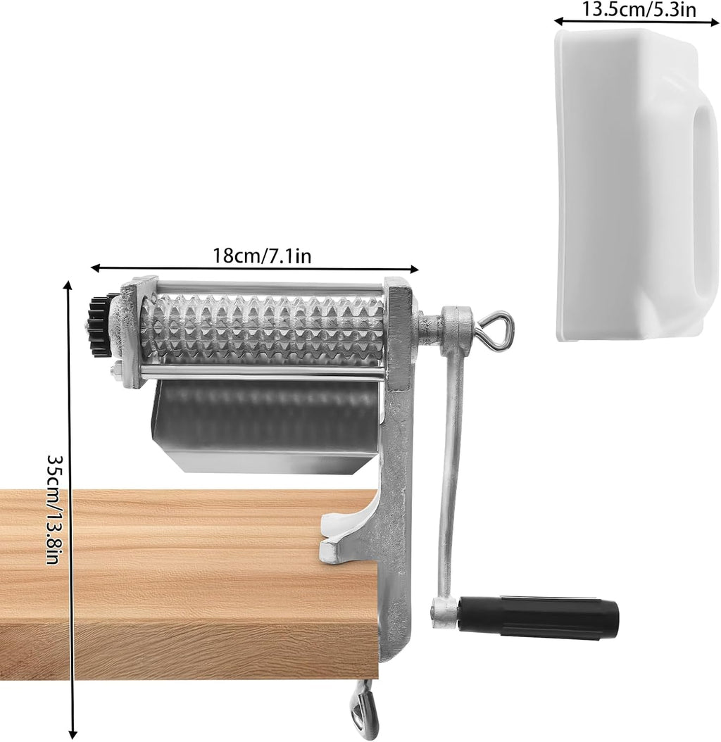 Commercial Meat Cuber Heavy Duty Steak Flatten Cuber Rolling Poultry Tenderizer Machine Clamp on Kitchen Tool (Sliver)