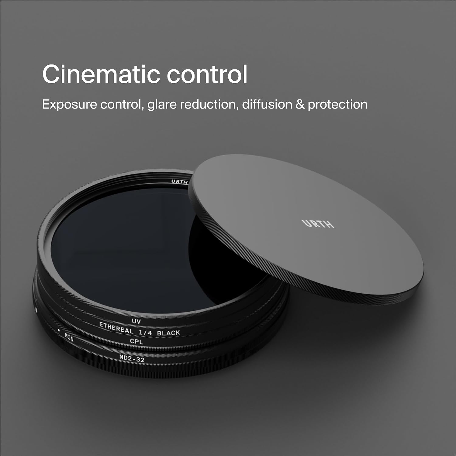 72mm Cinematic 4-in-1 Lens Filter Kit (Plus) | UV, Circular Polarizing (CPL), Variable Neutral Density ND2-32, ¼