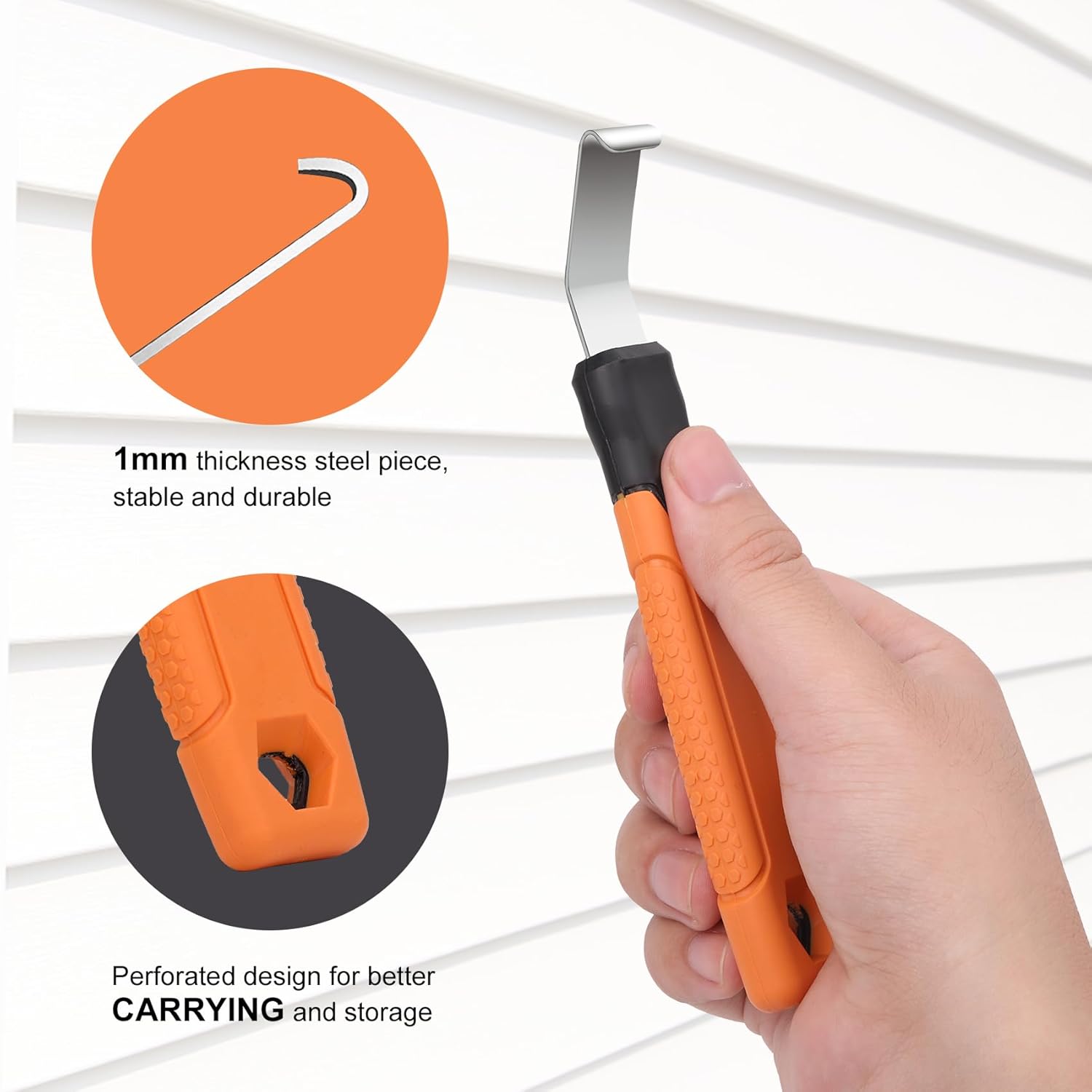 Vinyl Siding Removal Tool with Extra Long Handle- Steel Blade Non-Slip Grip Handle for Installation and Removal Tool