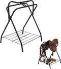 Foldable Saddle Rack with Storage Shelf for Horse Stable Equipment, Portable Folding Horse Saddle Stand for English &